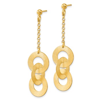 Sterling Silver Gold-tone Post Dangle Earrings — alternate view