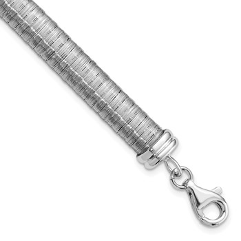 Sterling Silver Rhodium-plated Wire Wrapped w/ 1in ext Bracelet