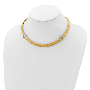 Sterling Silver Gold-tone Wire Wrapped CZ Station w/ 2in ext Necklace — alternate view