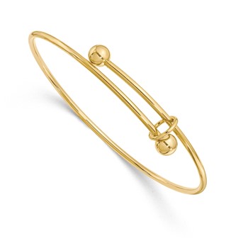 Stainless Steel Bright Gold-tone Plated Two Hook Expandable Bracelet