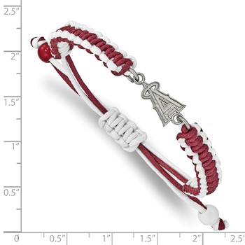 Stainless Steel Major League Baseball LogoArt Los Angeles Angels Adjustable Cord Bracelet — alternate view