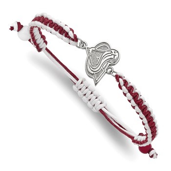 Stainless Steel NHL LogoArt Colorado Avalanche Adjustable Cord Bracelet
