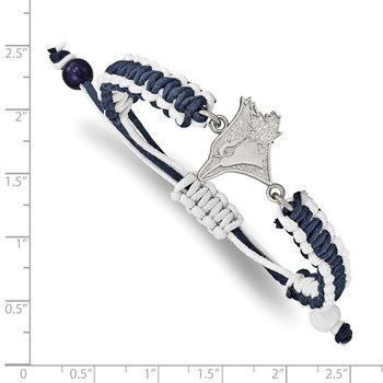 Stainless Steel Major League Baseball LogoArt Toronto Blue Jays Adjustable Cord Bracelet — alternate view