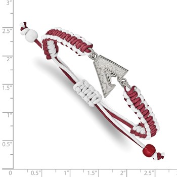Stainless Steel Major League Baseball LogoArt Arizona Diamondbacks Adjustable Cord Bracelet — alternate view
