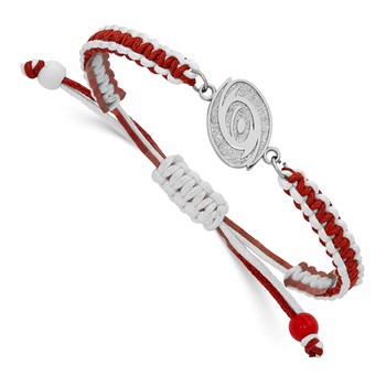 Stainless Steel NHL LogoArt Carolina Hurricanes Adjustable Cord Bracelet