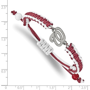 Stainless Steel Major League Baseball LogoArt Washington Nationals Adjustable Cord Bracelet — alternate view