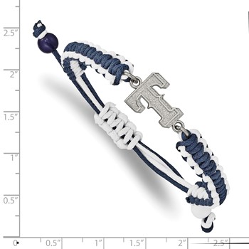 Stainless Steel Major League Baseball LogoArt Texas Rangers T Adjustable Cord Bracelet — alternate view