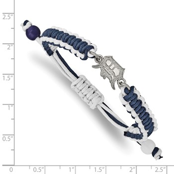 Stainless Steel Major League Baseball LogoArt Detroit Tigers Adjustable Cord Bracelet — alternate view