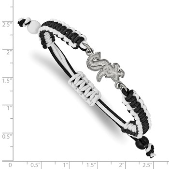 Stainless Steel Major League Baseball LogoArt Chicago White Sox Adjustable Cord Bracelet — alternate view