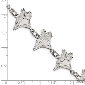 Stainless Steel Major League Baseball LogoArt Toronto Blue Jays Link w/1.5in ext Bracelet — alternate view