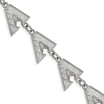 Stainless Steel Major League Baseball LogoArt Arizona Diamondbacks Link Bracelet