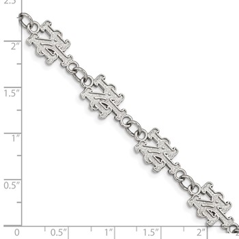 Stainless Steel Major League Baseball LogoArt New York Mets N-Y w/1.5in ext Bracelet — alternate view