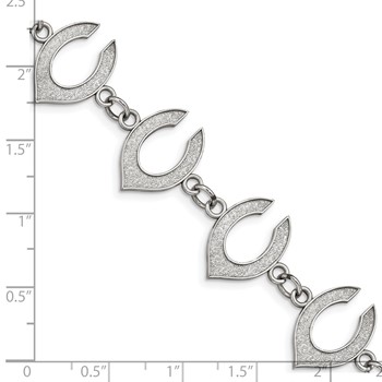 Stainless Steel Major League Baseball LogoArt Cincinnati Reds Letter C Link Bracelet — alternate view