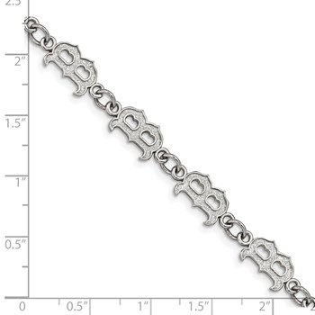 Stainless Steel Major League Baseball LogoArt Boston Red Sox w/2in ext Bracelet — alternate view