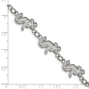 Stainless Steel Major League Baseball LogoArt Chicago White Sox Logo Bracelet — alternate view