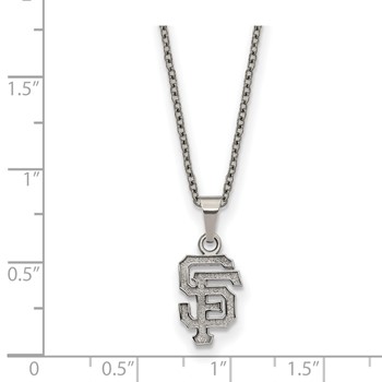 Stainless Steel Major League Baseball LogoArt San Francisco Giants w/2in ext Necklace — alternate view