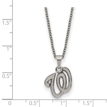 Stainless Steel Major League Baseball LogoArt Washington Nationals w/2in ext Necklace — alternate view