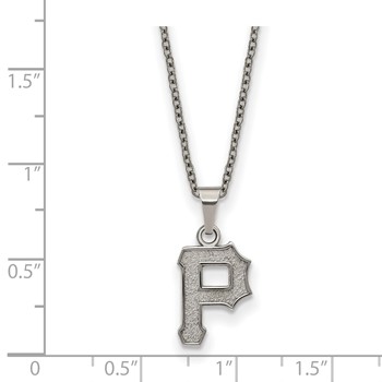 Stainless Steel Major League Baseball LogoArt Pittsburgh Pirates w/2in ext Necklace — alternate view