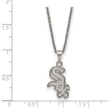 Stainless Steel Major League Baseball LogoArt Chicago White Sox Pendant Necklace — alternate view