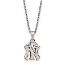 10K White Gold MLB LogoArt New York Yankees NY Medium Pendant 1W045YAN