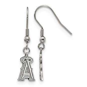 Stainless Steel Major League Baseball LogoArt Los Angeles Angels Dangle Earrings