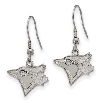 Stainless Steel Major League Baseball LogoArt Toronto Blue Jays Dangle Earrings — alternate view