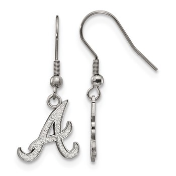 Stainless Steel Major League Baseball LogoArt Atlanta Braves Dangle Earrings