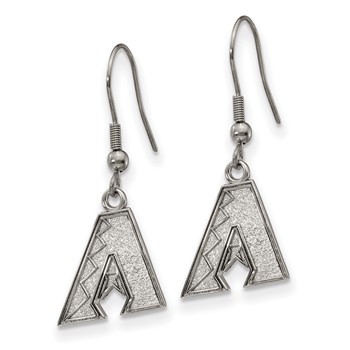 Stainless Steel Major League Baseball LogoArt Arizona Diamondbacks Dangle Earrings — alternate view