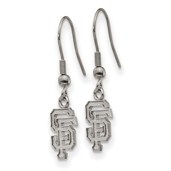 Stainless Steel Major League Baseball LogoArt San Francisco Giants Dangle Earrings — alternate view