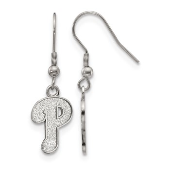 Stainless Steel Major League Baseball LogoArt Philadelphia Phillies Dangle Earrings