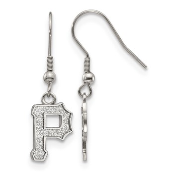 Stainless Steel Major League Baseball LogoArt Pittsburgh Pirates Letter P Dangle Earrings