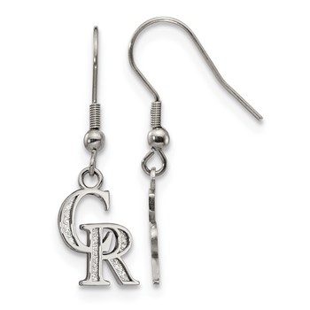 Stainless Steel Major League Baseball LogoArt Colorado Rockies C-R Dangle Earrings