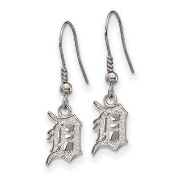 Stainless Steel Major League Baseball LogoArt Detroit Tigers Dangle Earrings — alternate view