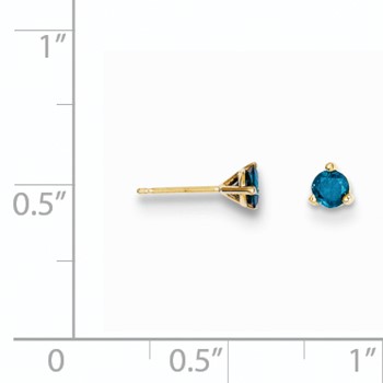 14k .25ct. Blue Diamond Stud Earrings — alternate view