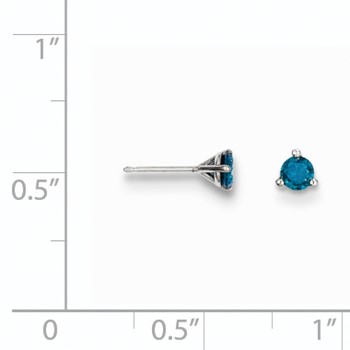 14k .25ct Blue Diamond Stud Earrings — alternate view
