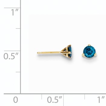 14k .33ct. Blue Diamond Stud Earrings — alternate view