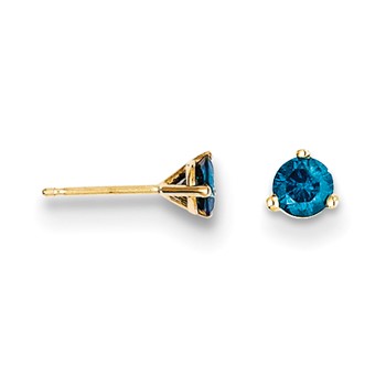 14k .33ct. Blue Diamond Stud Earrings