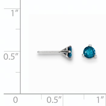 14k .33ct Blue Diamond Stud Earrings — alternate view