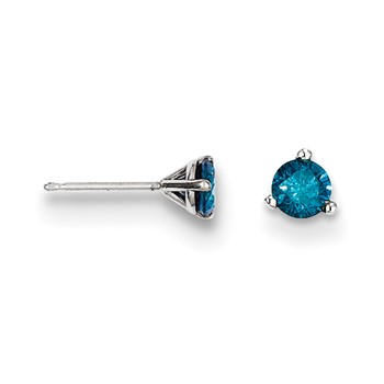 14k .33ct Blue Diamond Stud Earrings