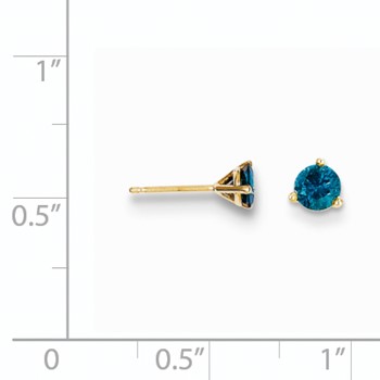 14k .40ct. Blue Diamond Stud Earrings — alternate view