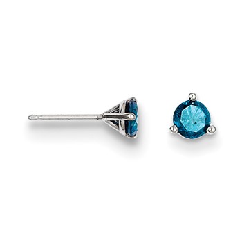 14k .40ct Blue Diamond Stud Earrings