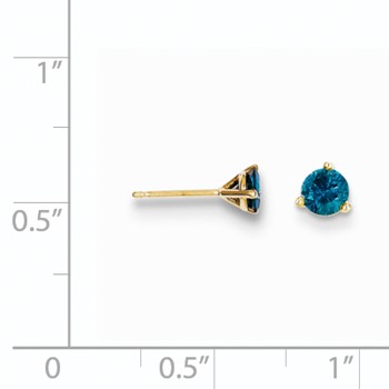 14k .50ct. Blue Diamond Stud Earrings — alternate view