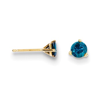 14k .50ct. Blue Diamond Stud Earrings