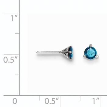 14k .50ct Blue Diamond Stud Earrings — alternate view