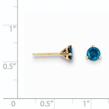 14k .75ct. Blue Diamond Stud Earrings — alternate view