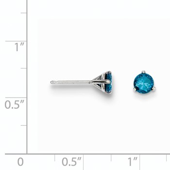 14k .75ct Blue Diamond Stud Earrings — alternate view