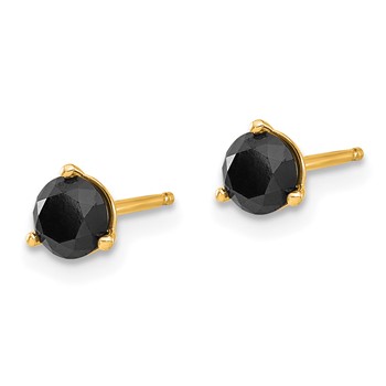 14k Black Diamond Stud Earrings — alternate view