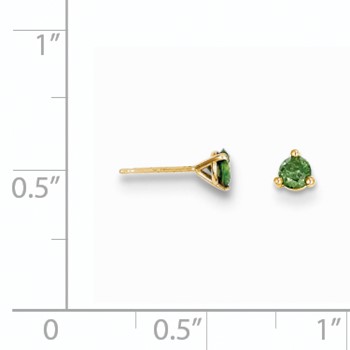 14k .25ct. Green Diamond Stud Earrings — alternate view