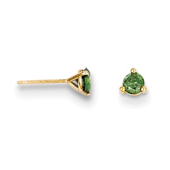 14k .25ct. Green Diamond Stud Earrings