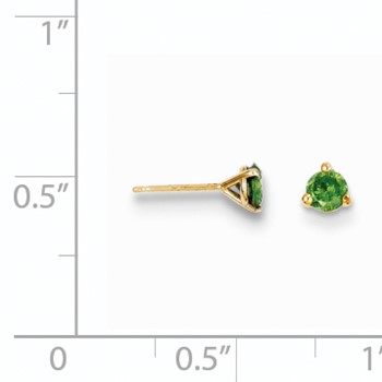 14k .33ct. Green Diamond Stud Earrings — alternate view